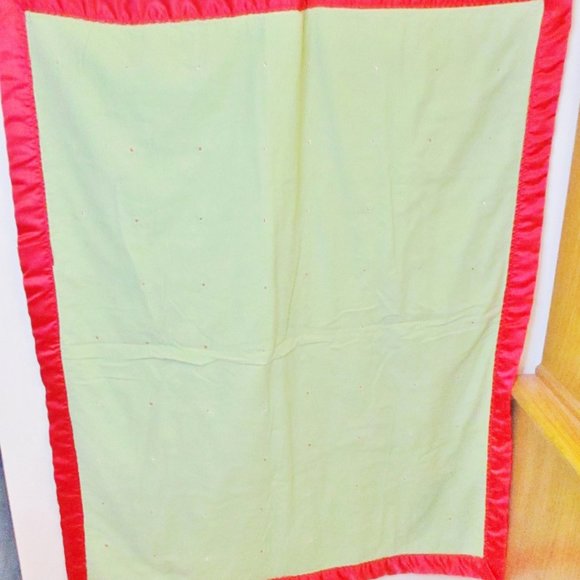 Vtg. Suzy Spafford Baby Blanket Throw Nursery Decor Yellow, Baby Ducks, Red Trim - Picture 10 of 13